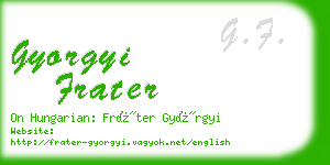 gyorgyi frater business card